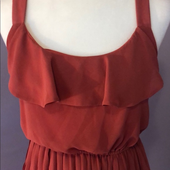 Rust Orange cinched waist dress - Picture 2 of 4